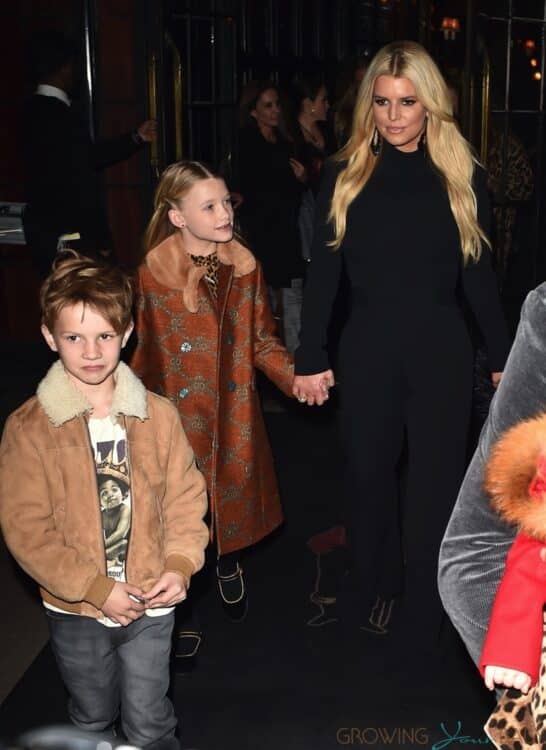 Jessica Simpson leaves the Bowery Hotel in NYC with daughter maxwell and son Ace