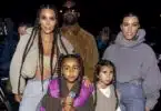 Kim Kardashian, North West, Kourtney Kardashian, and Penelope Disick arrive at the Yeezy Season 8 after party F