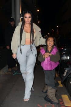 Kim Kardashian, North West, arrive at the Yeezy Season 8 after party