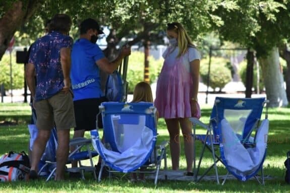 Pregnant Sophie Turner and Joe Jonas Visits With Family At The Park at the park in Los Angeles