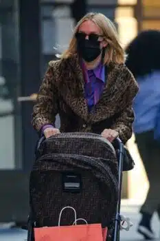 Chloe Sevigny and husband Sinisa Mackovic strolling with their baby in New York