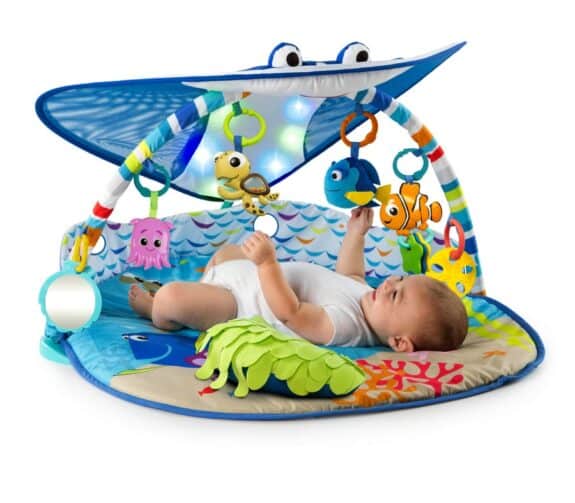 Disney Baby Mr. Ray Ocean Lights Activity Gym - lit up