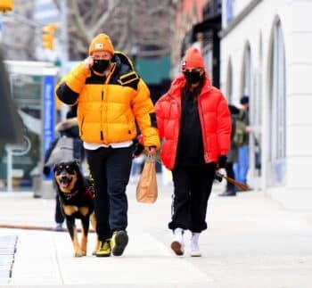 Emily Ratajkowski and husband Sebastian Bear-McClard step out in matching jackets