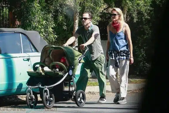 Giovanni Ribisi and his partner Emily Ward out with their twins