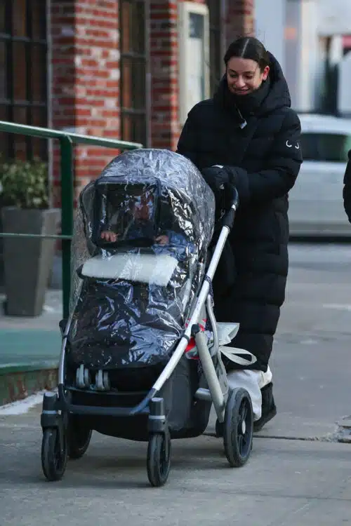 Lea Michele takes a stroll with her mother and son on a chilly day in the Big Apple