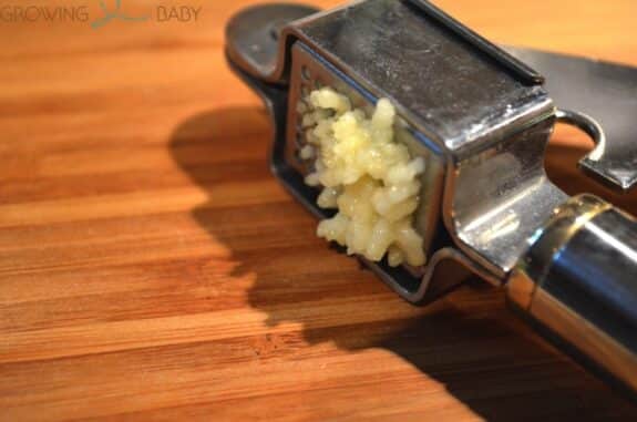 Homemade guacamole - minced garlic