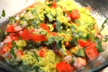 Homemade guacamole - stir together