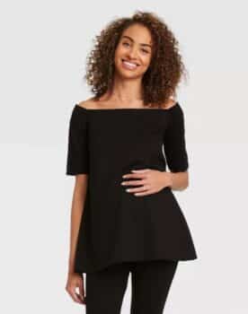 Pregnancy Style For Under $40 - The Nines by Hatch at Target off thw shoulder