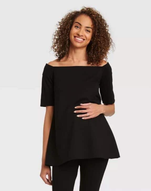 Pregnancy Style For Under  - The Nines by Hatch at Target off thw shoulder