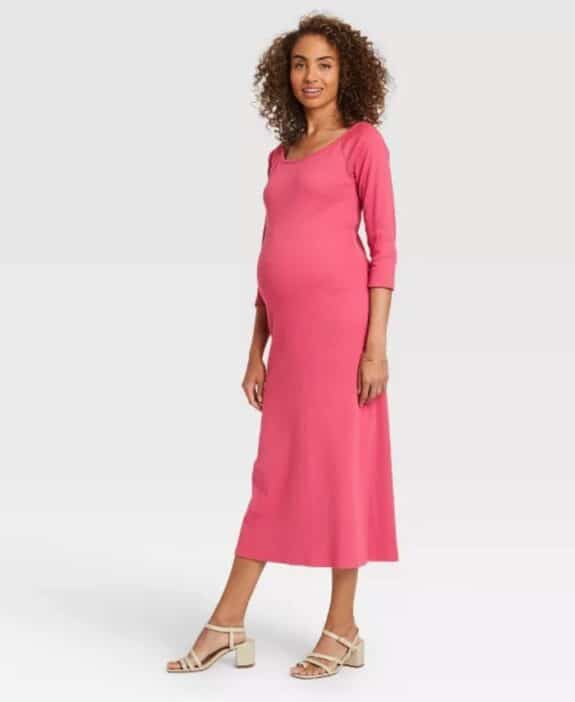 Pregnancy Style For Under  - The Nines by Hatch at Target pink dress