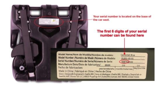2020 CAMBRIA 2 BOOSTER SEAT RECALL serial numbers