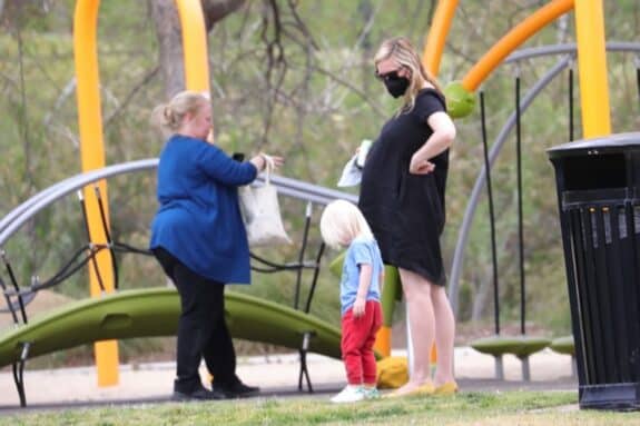 A Pregnant Kirsten Dunst Visits The Park With Her Son