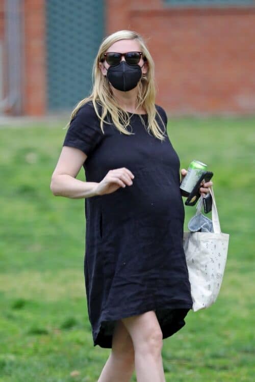 A Pregnant Kirsten Dunst Visits The Park With Her Son