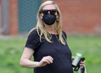 A Pregnant Kirsten Dunst Visits The Park With Her Son F