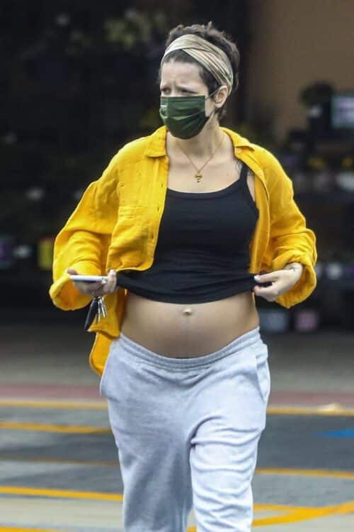 Pregnant Singer-Songwriter Halsey is out shopping for groceries