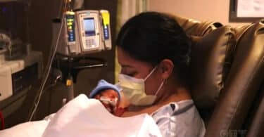 Lavinia Lavi Mounga with baby Raymond