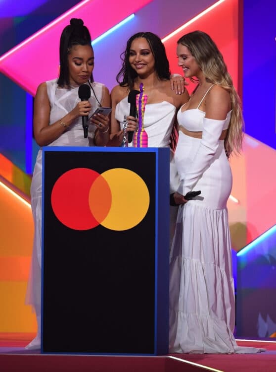 Pregnant Leigh-Anne Pinnock, Jade Thirlwall, And pregnant Perrie Edwards at 2021 BRIT awards