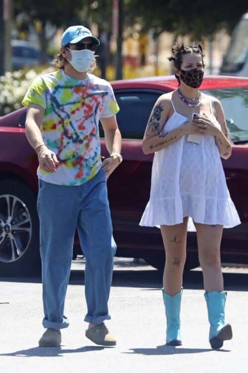 Pregnant Halsey, Alev Aydin out in Malibu