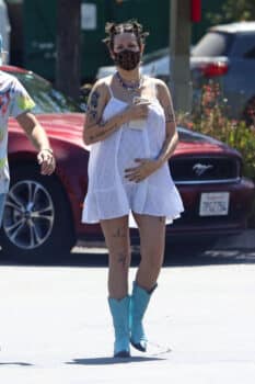 Pregnant Halsey out in Malibu