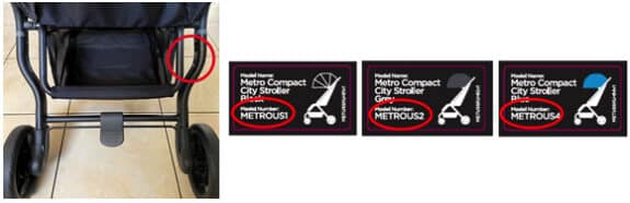 Recalled METROUS1, METROUS2 and METROUS4 Compact City Strollers