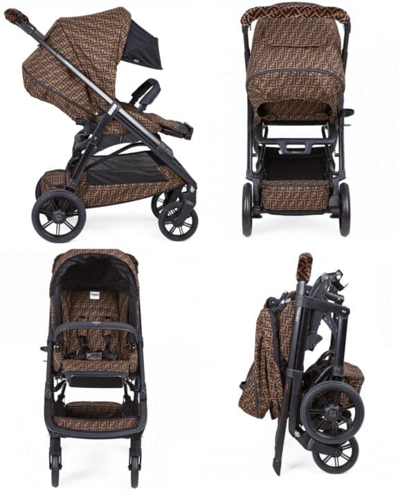 Fendi Baby FF Logo Print Stroller