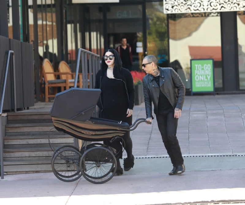 Kat Von D and Rafael Reyes have lunch in L.A. with their newborn son