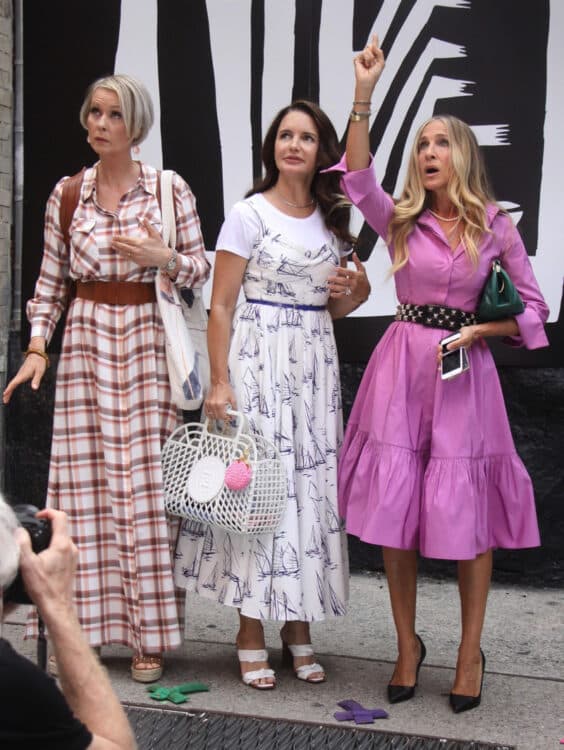 Sarah Jessica Parker as Carrie bradshaw Cynthia Nixon and Kristen Davis in And Just Like That