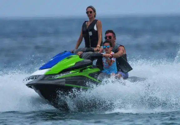  Simon Cowell goes jet-skiing in Barbados with his family 