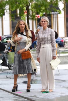 Sarah Jessica Parker and Cynthia Nixon on the set of And Just Like That