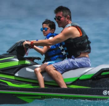 simon cowell and son eric cowell in Barbados