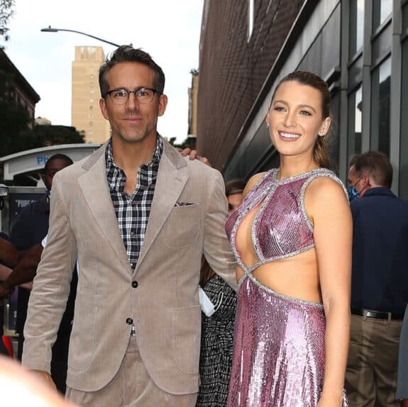 Blake Lively and Ryan Reynolds pose for photos at the Premiere of Free Guy in New York City