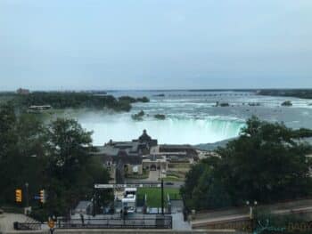 Family Travel Review - Embassy Suites Falls View Niagara Falls Canada view from KEG