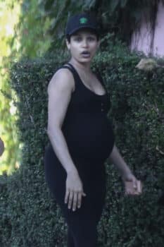 Pregnant Freida Pinto out with a friend in LA