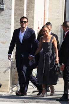 Jennifer Lopez and Ben Affleck arriving on a boat for the 78th Venice Film Festival in Venice 2021