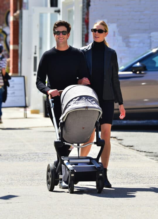 Karlie Kloss and husband Joshua Kushner step out with their baby for lunch in NYC