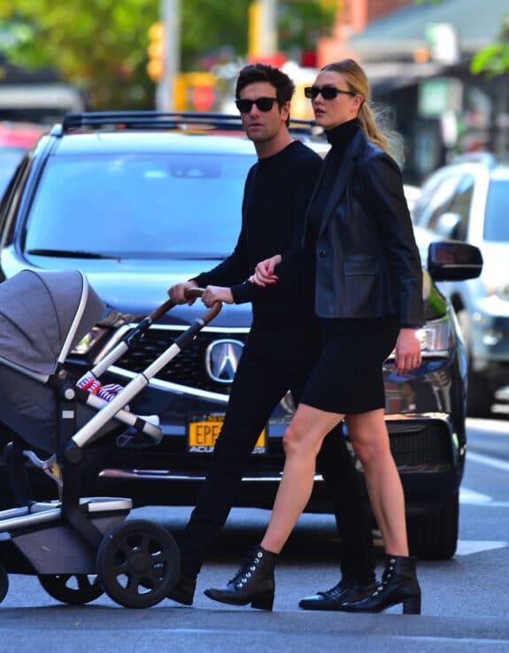 Karlie Kloss and husband Joshua Kushner step out with their baby for lunch in NYC