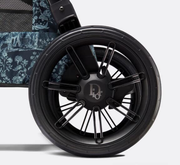 Dior Navy Blue Toile de Jouy Canvas Stroller wheel