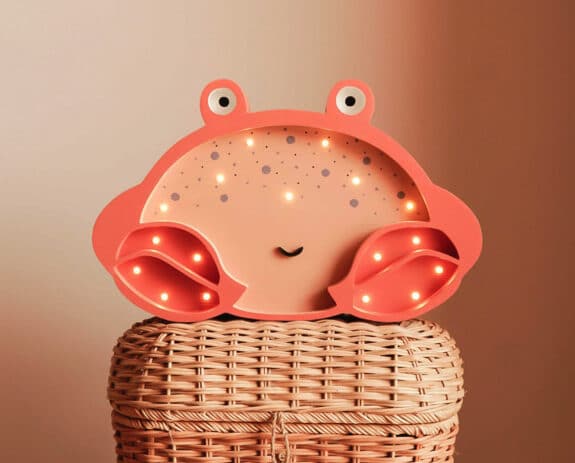 wooden crab lamp