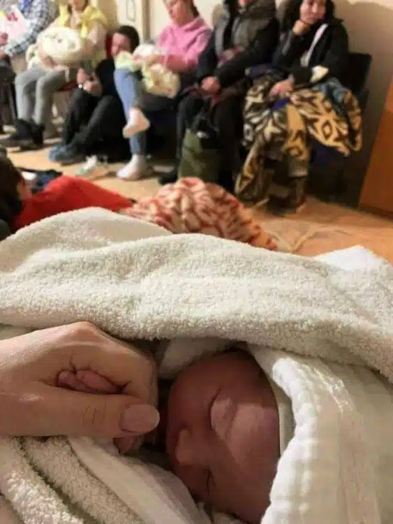 Baby born in Kyiv Subway Shelter