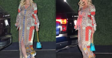pregnant Nicky Hilton exits the CAA pre-Oscars party at San Vicente Bungalows LA
