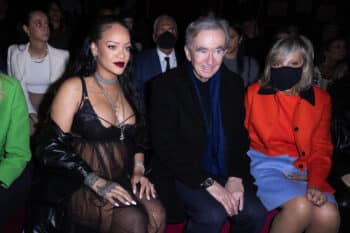 Pregnant Rihanna and Bernard Arnault sit front row at the Christian Dior Fashion Show
