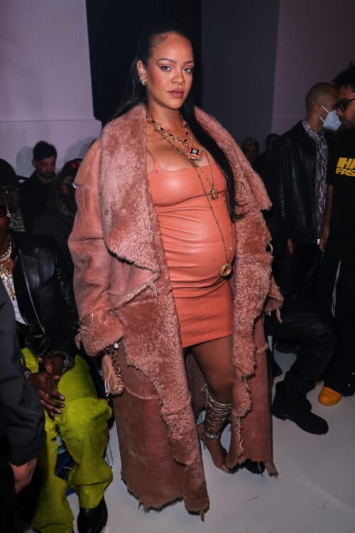 Pregnant Rihanna attends the Off-White Womenswear