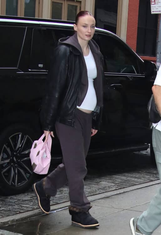 Pregnant Sophie Turner at the Crosby Hotel