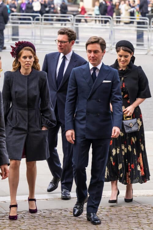 Princess Beatrice and Princess Eugenie at westminster abbey