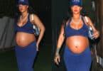 Pregnant Rihanna Is Beautiful In Blue at nobu la