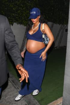 Pregnant Rihanna Is Beautiful In Blue in LA