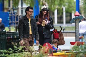 Pregnant Sophie Turner and Joe Jonas at the park with their daughter