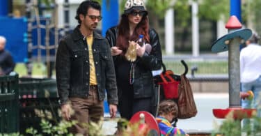 Pregnant Sophie Turner and Joe Jonas at the park with their daughter