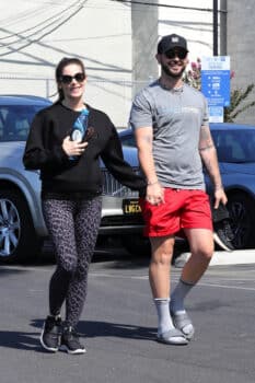 Pregnant Ashley Greene with husband Paul Khoury