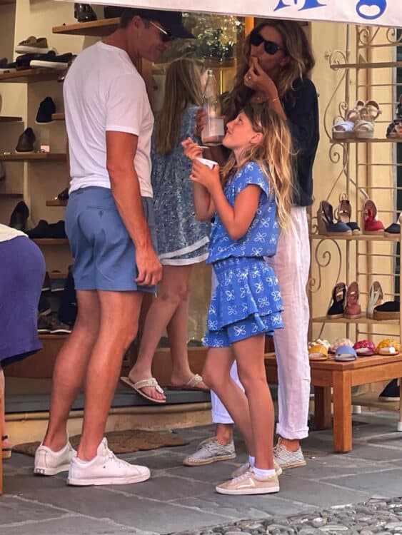 Tom Brady, daughter vivian and Gisele Bundchen in Portafino